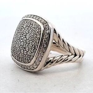 David Yurman Sterling Silver Pave Set Diamond Albion Ring